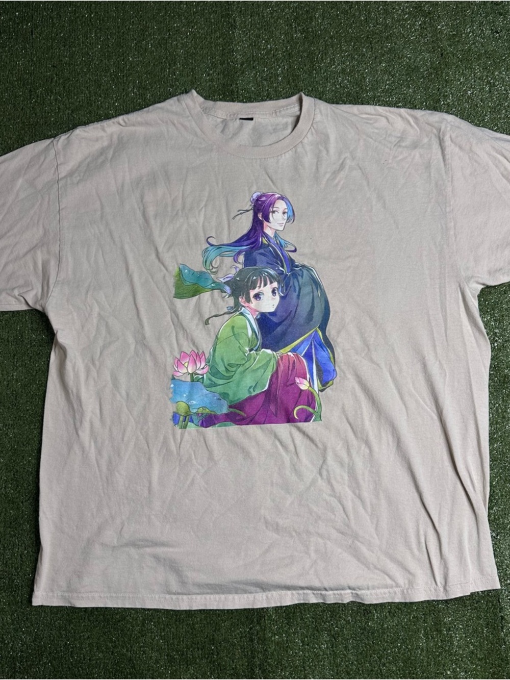 The Apothecary Diaries shirt size 2xl with Maomao and Jinshi cream color